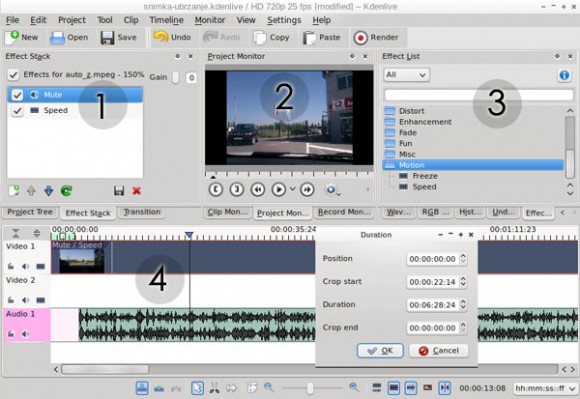 Kdenlive User interface